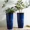 Glitzhome® Oversized Gradient Faux Ceramic Tall Plastic Planters, 2ct.